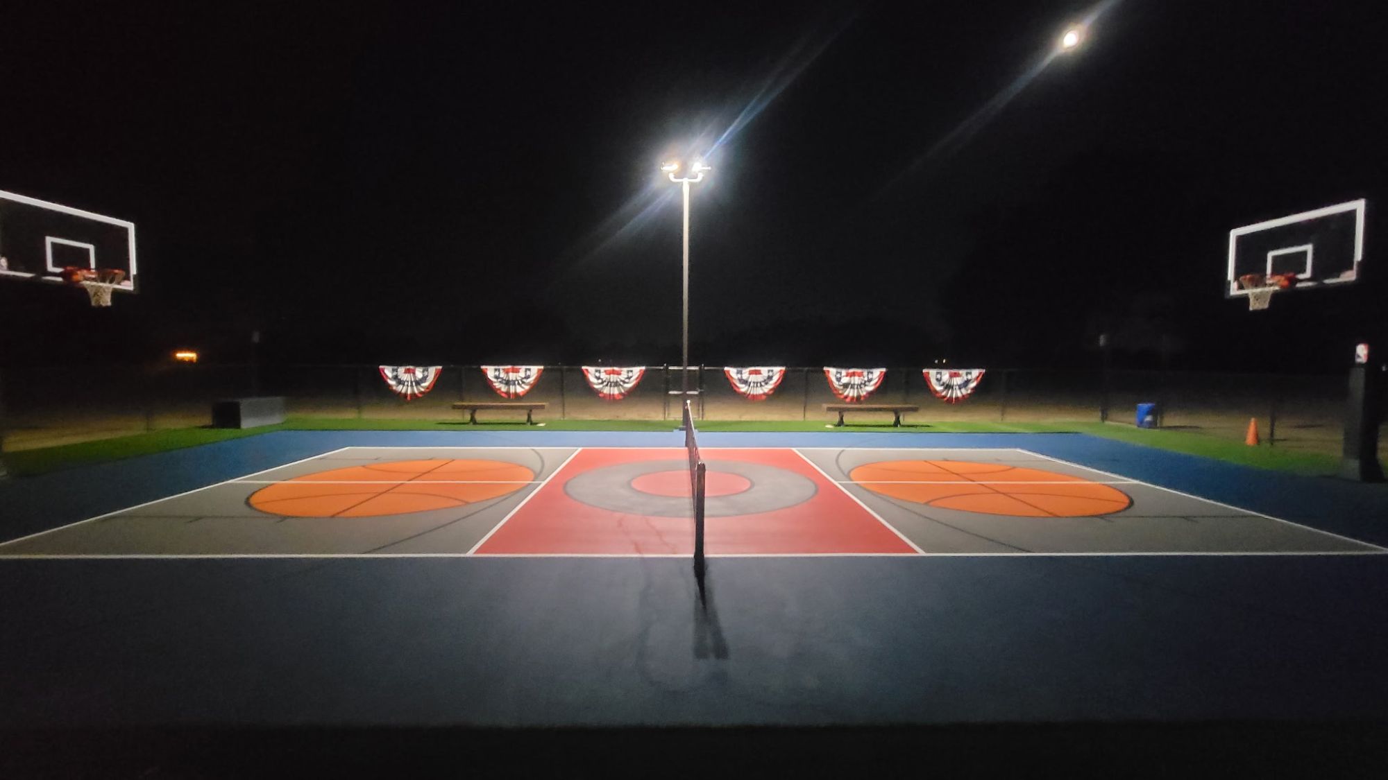 Multi-Sport Court at Night painted by Wall 2 Wall Painting