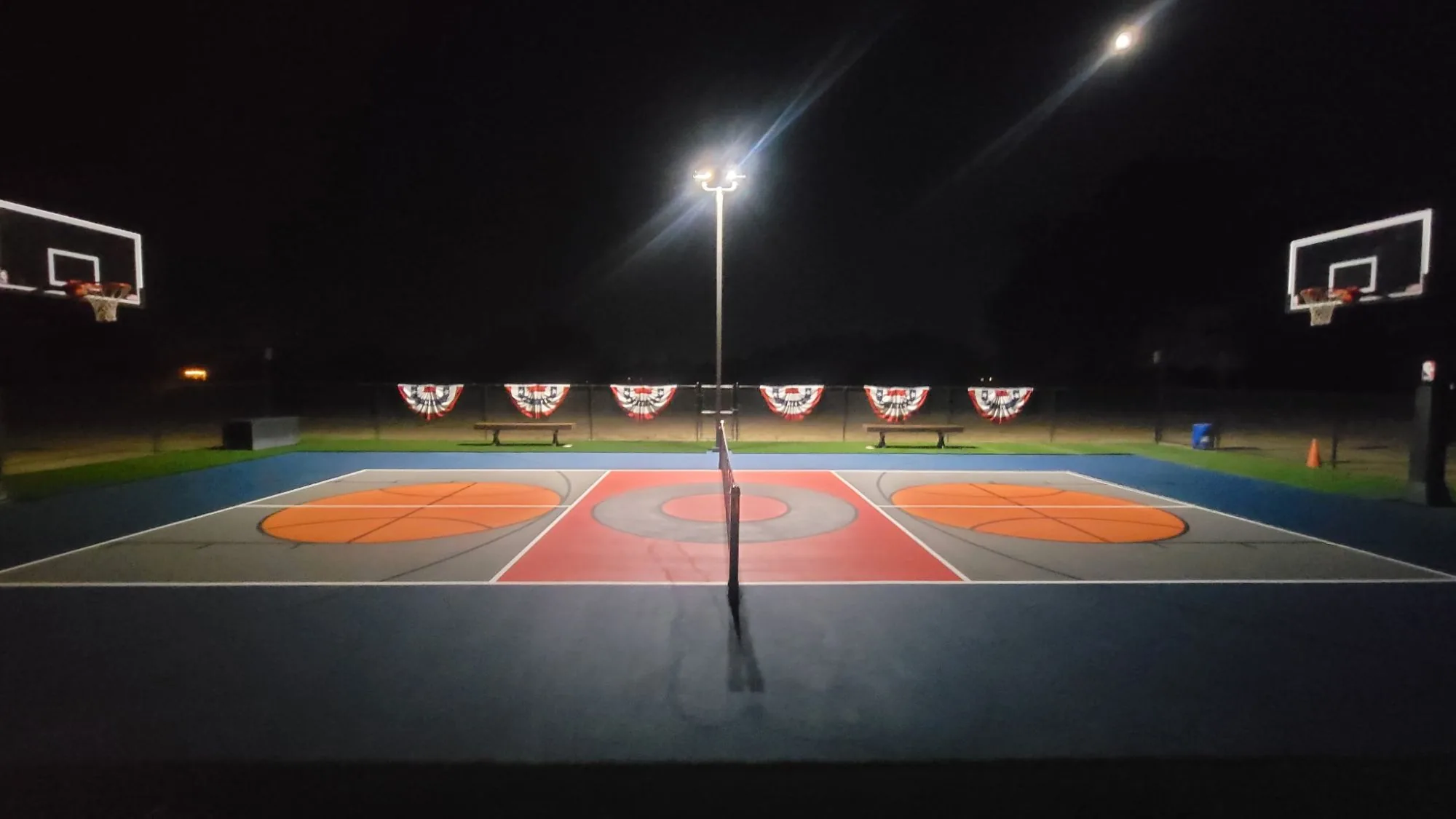 Multi-Sport Court at Night painted by Wall 2 Wall Painting